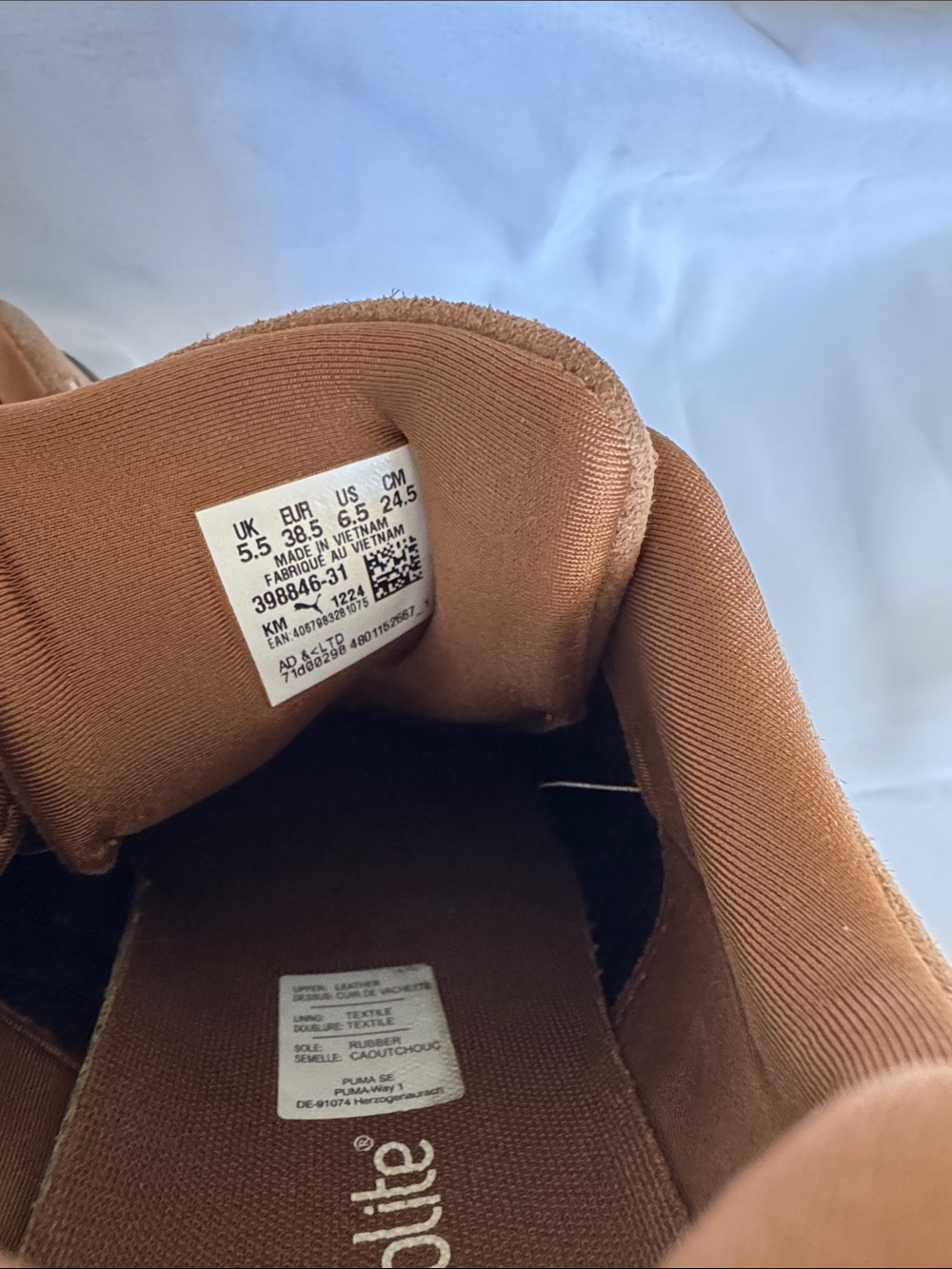 Puma Speedcat OG Suede Sneakers in Brown and Cream - Picture 10 of 10